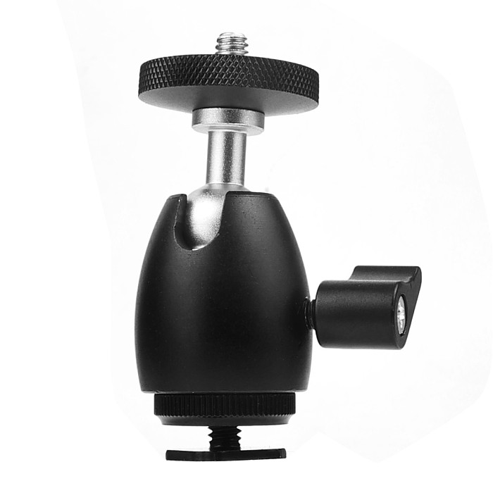 FEICHAO 1/4 inch Screw Tripod Mini Ball Head with 1/4  Hot Shoe Screw Adapter for LED Light/Monitor/DSLR Cameras/Video 2KG Load