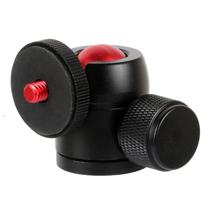 FEICHAO 1/4 inch Screw Tripod Mini Ball Head with 1/4  Hot Shoe Screw Adapter for LED Light/Monitor/DSLR Cameras/Video 2KG Load