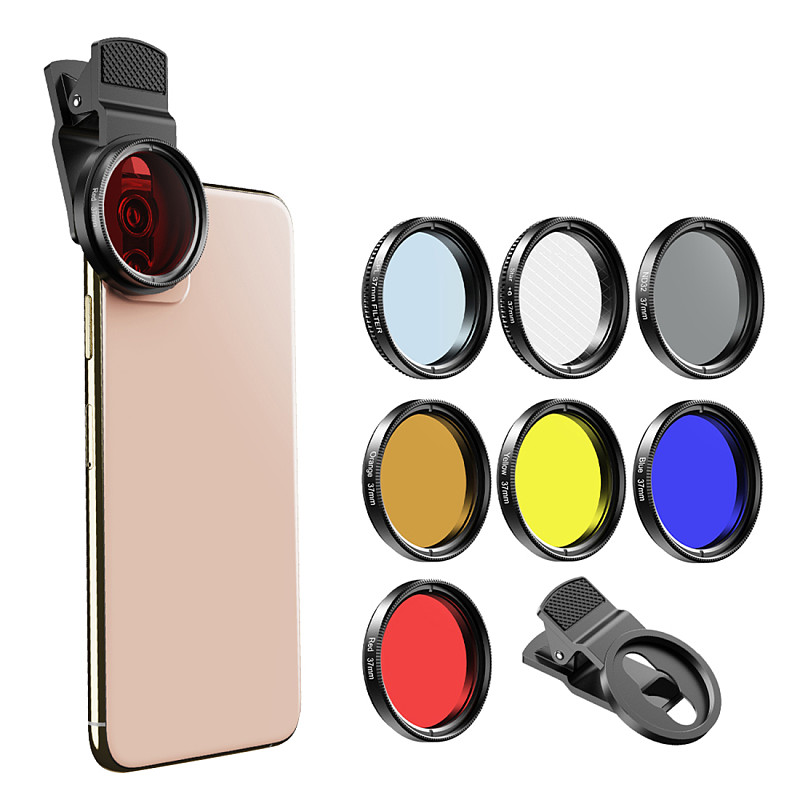 APEXEL APL37UV7F Smartphone Wide Angle Camera Lens Kit 37mm Full Color Filter+ CPL ND32+ Star Filter For iPhone Samsung Huawei Xiaomi Oneplus 7