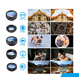APEXEL New 10 in 1 Smartphone Phone Camera Lens Kit Wide Angle Lens & Macro Lens+Fisheye