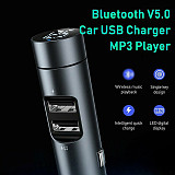 Baseus New Bluetooth Wireless 5.0 FM Transmitter Modulator Dual USB Car Charger MP3 Player
