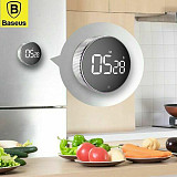 Baseus New Modern Wooden Wood Digital LED Desk Alarm Clock Thermometer Qi Wireless Charger