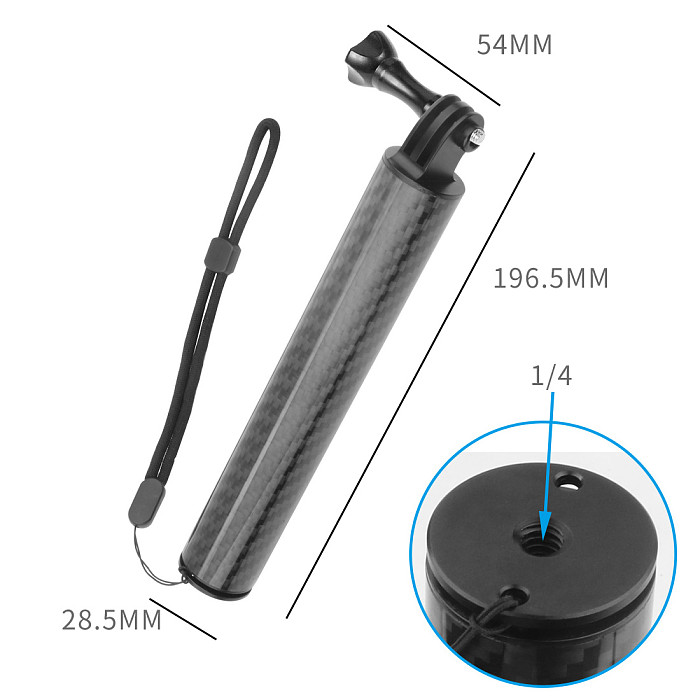 FEICHAO Buoyancy Stick Floating Handheld Selfie Stick D28.5mm Carbon Fiber for Sports Camera Parts 