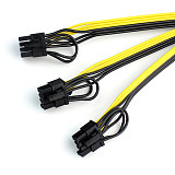 XT-XINTE Power Supply Cable 1 to 3 6P+2P Miner Adapter Cable 8Pin GPU Video Card Wire 12AWG+18AWG 70CM+30CM Cable for BTC Mining