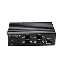DIEWU TXI016 Industrial 4Port RS232/485/422 Serial Device Server to Ethernet Networking Converter 10/100Mbps RJ45 Port Module