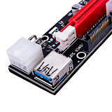XT-XINTE Riser Card PCI-E 1x to 16x Riser Card USB 3.0 Cable 3in1 SATA 4Pin 6Pin Power Supply for Antminer Bitcoin Miner Mining Machine