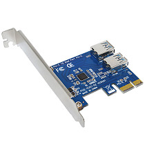 XT-XINTE PCI-E to PCI-E riser card PCI-E 1 to 2 Expansion Card Mini PCI-E slot adapter PCIe Port Multiplier Card