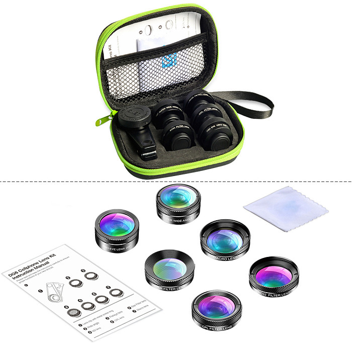 FEICHAO 75MM 10X Super Macro Lens Optical Glass Universal Phone Camera Lens External Phone Lens with CPL ND32 Lens Filter Kit