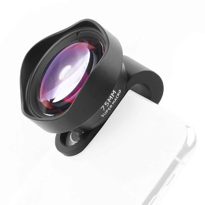 FEICHAO 75MM 10X Super Macro Lens Optical Glass Universal Phone Camera Lens External Phone Lens with CPL ND32 Lens Filter Kit