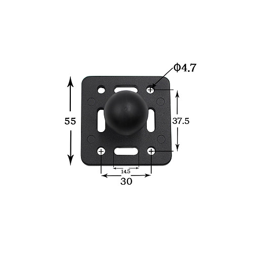 FEICHAO Motorcycle Square Mounting Base Aluminum 1 inch Tripod Ball Head with 2-Holes Butterfly Clip for Gopro Action Camera