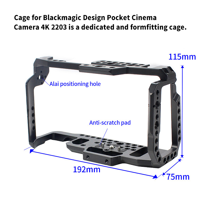 For BMPCC 4K 6K Camera Cage W/ Top Handle Bar Video Film Movie Cage Quick Release Plate For Blackmagic Pocket Cinema BMPCC 4K 6K