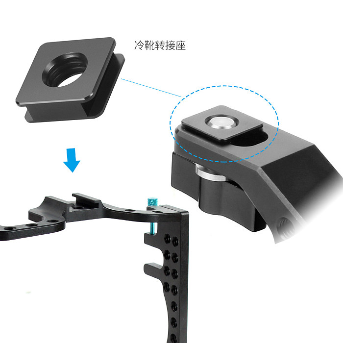 For BMPCC 4K 6K Camera Cage W/ Top Handle Bar Video Film Movie Cage Quick Release Plate For Blackmagic Pocket Cinema BMPCC 4K 6K