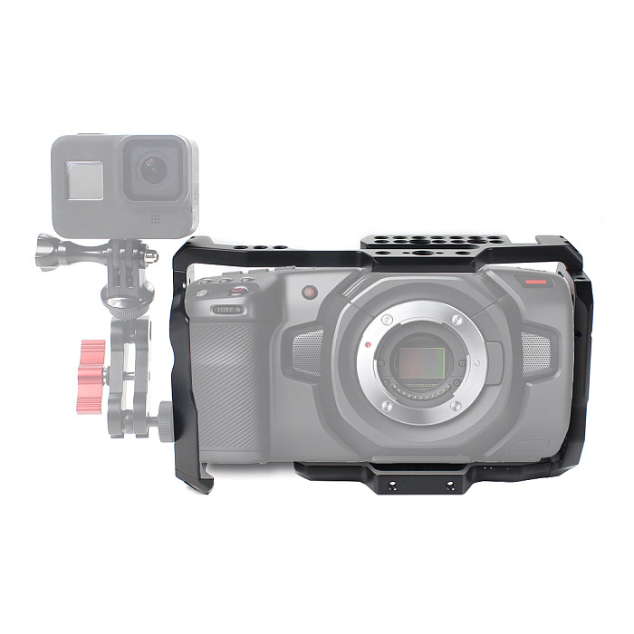 For BMPCC 4K 6K Camera Cage W/ Top Handle Bar Video Film Movie Cage Quick Release Plate For Blackmagic Pocket Cinema BMPCC 4K 6K