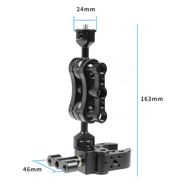 Camera Magic Arm Double Ball Head with Crab Claw Clip Universal Monitor Bracket Super Clamp Holder Stand Video Light SLR Photo