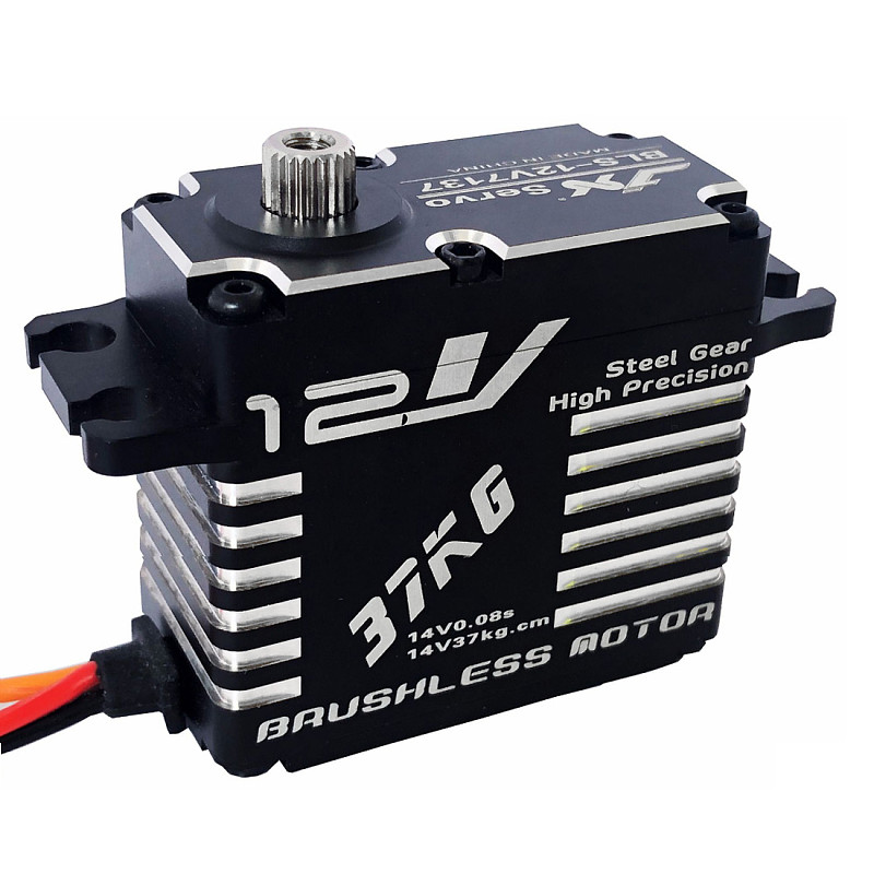 JX Servo BLS-12V7137 12V 37kg High Precision Metal Gear Full CNC Standard Digital Brushless Motor Servo for 1/8 1/10 Scale RC Car Robot Parts