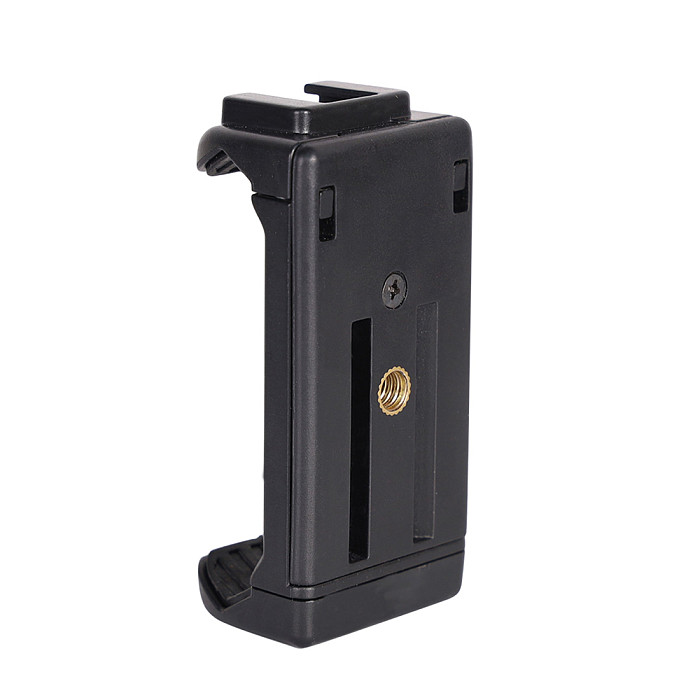 Universal Mobile Phone Clip Adapter with Cold Shoe 1/4 Screw Hole for Tripod Monopod Holder Clamp Bracket Stand Holder Mount