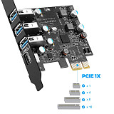 (XT-XINTE) JMT PCI-E to USB 3.0 Type A+Type C Expansion Card FL110 Chipset 5Gbps for Desktop PC Host Card Support Linus, Windows 10/8/7/XP and MAC OS 10.8.2 Above (5X USB-A+2X USB-C)