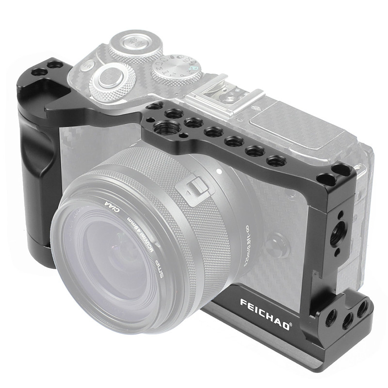 FEICHAO Aluminum M6 Mark2 Camera Cage Form-fitting Rig w Cold Shoe Mount for ARRI Handle for Canon EOS M6 Mark II Stabilizer
