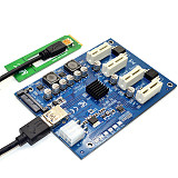 XT-XINTE PCI-E X1/M.2 M KEY to 4PCI-E X16 Expansion Card 1 to 4 Port PCI Express Switch Multiplier HUB 6pin Sata USB Riser Card