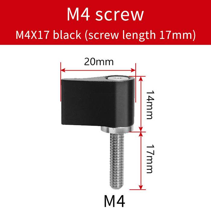 BGNing 2x Aluminum Adjustable M5x17mm M4 M6 Quick-release Locking Mount Flat Handle Screws Bolts Camera Photography Accessories