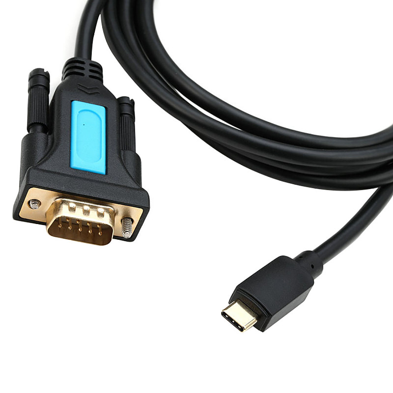 XT-XINTE 1.5m USB-C to RS232 DB9 Male Serial Adapter PL-2302 Chipset w/Female to Female Connector Converter Supports Windows XP/Vista/7/8.1/10 Mac OS