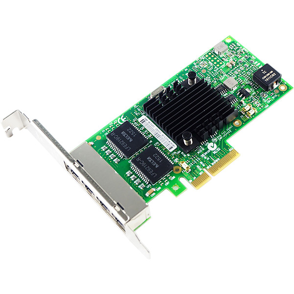 XT-XINTE PCIe 4Ports RJ45 Network Card with Intel I350AM4 Chip 10/100/1000Mbps PCIe x4 RJ45 LAN Adapter Converter Support Windows Server, Win 7/8/10/Visa, Linux, VMware