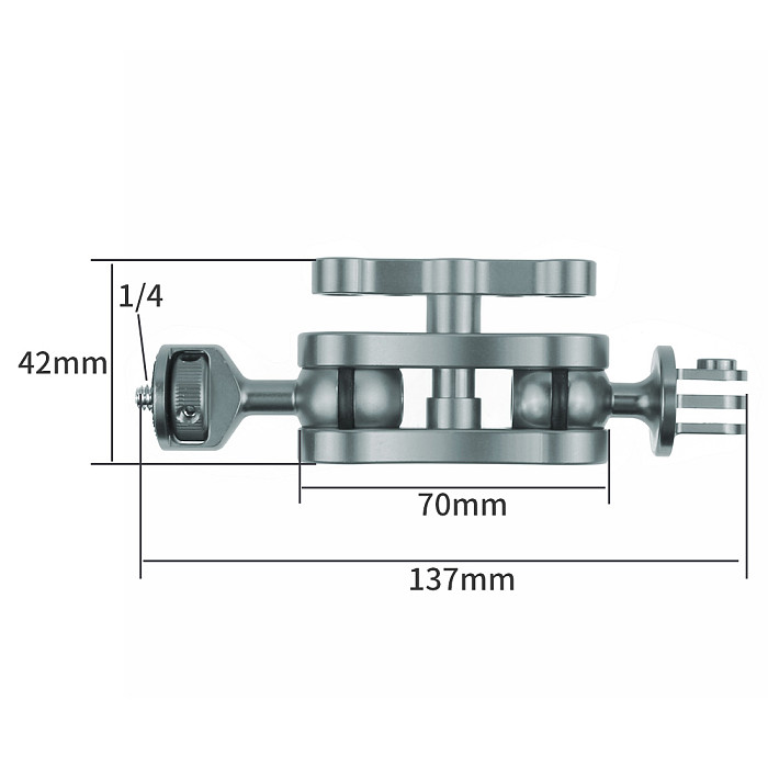 For GoPro13 BGNing Upgraded Multi-Function Dual Ball Head Magic Arm Mount Adapter with 1/4'' Screw for Sony DSLR Camera Fill Light Monitor Load 6KG