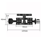 BGNing Upgraded Multi-Function Dual Ball Head Magic Arm Mount Adapter with 1/4'' Screw for Sony DSLR Camera Fill Light Monitor Load 6KG