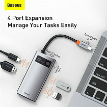 Baseus New USB C HUB Type-C to HDMI USB 3.0 RJ45 Adapter PD Charger Dock for MacBook