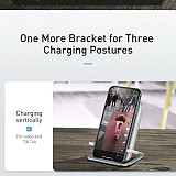 Baseus New Fast Charger 15W Qi Wireless Charger With USB Cable Stand Stabilizer For Phone