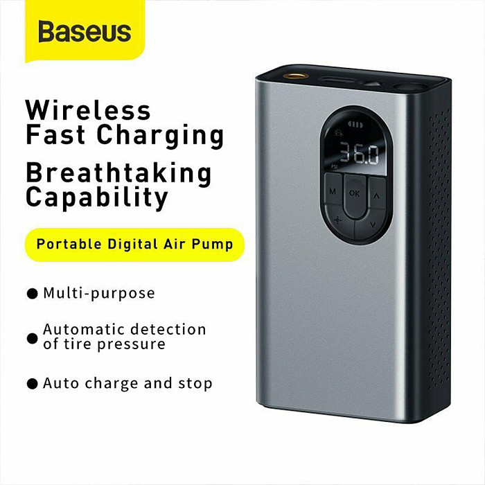 Baseus New LED Electric Air Compressor Car Tire Inflator Portable Ball Pressure Pump Portable