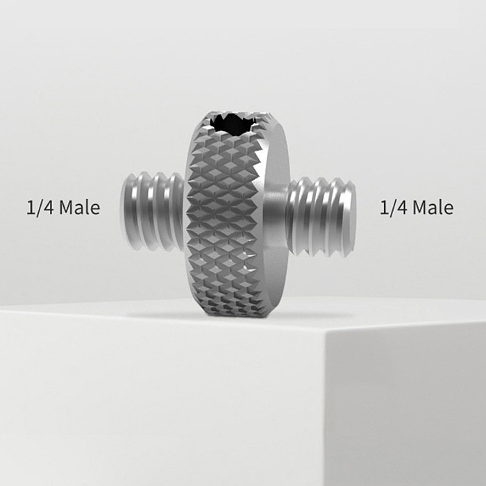 2pcs/lot FEICHAO Double-headed 1/ 4  Male Screw Thread Convert Adapter with 3.5mm Diameter Round Hole For Camera Tripod Ballhead