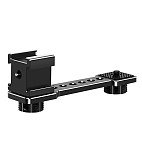 FEICHAO 3 in 1 Triple Cold Shoe Mount Plate Microphone Stand LED Light Vlog Video Expansion Bracket for Zhiyun Gimbal Stabilizer