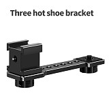 FEICHAO 3 in 1 Triple Cold Shoe Mount Plate Microphone Stand LED Light Vlog Video Expansion Bracket for Zhiyun Gimbal Stabilizer
