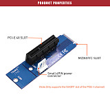 XT-XINTE for NGFF M.2 to PCI-E 4x 1x Slot Riser Card Adapter M2 to PCIE X4 X1 Converter For Bitcoin Litecoin Miner Mining
