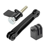 BGNING Aluminum Helmet Extension Arm Self Photo Mount With M5*17mm Screw Wrench Adapter for Gopro 8 7 6 for Xiaomi for SJCAM Cam