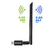 XT-XINTE USB3.0 1200Mbps USB 3.0 Dual Band 2.4GHz 5.8GHz 5dBi WiFi Adapter External USB Antenna RTL8812 Wireless Network Card