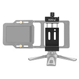 BGNING Aluminum Alloy Mobile Phone Holder Clamp 3/8 1/4 Screw Hole Cold Shoe Holder Phone Fixing Clip for Extension Microphone Fill Light Photography Camera PTZ Tripod