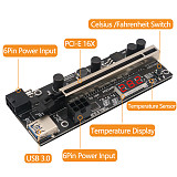 XT-XINTE New Version PCIE Riser 1x to 16x Graphics Extension with Temperature Sensor for Bitcoin GPU Mining Riser Adapter Card