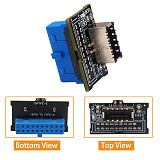 XT-XINTE Upgrade Vertical Version USB 3.1 Front Panel Key Plug-A Type E To USB 3.0 20Pin Male Connector Motherboard Extension Adapter