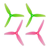 2Pairs HQProp Ethix S3 S4 5X3.1X3 5031 5inch 3-Blade Propeller Pink+Green Watermelon for FPV Racing Freestyle 5inch 4S 6S Drone