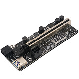 XT-XINTE New Version PCIE Riser 1x to 16x Graphics Extension with Temperature Sensor for Bitcoin GPU Mining Riser Adapter Card