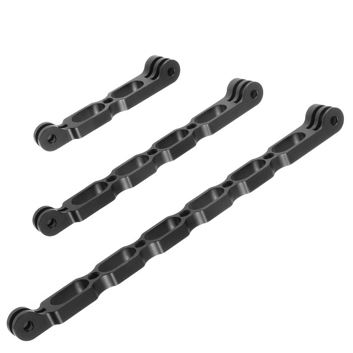 BGNing 220mm 160mm 100mm Aluminum Metal Extension Rod Helmet Mount Extension Arm Bracket Holder Stabilizer for Insta360 ONE R/GOPRO9/8/MAX GOPRO 4K Action Camera