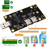 XT-XINTE M2 to USB 3.0 Adapter Expansion Card with Dual NANO SIM Card Slot for 3G / 4G / 5G Module Support M2 Key B 3042/3052 Wifi Card