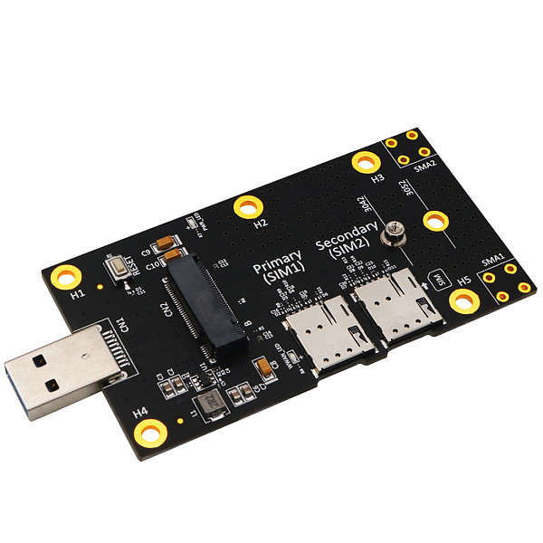 XT-XINTE M2 to USB 3.0 Adapter Expansion Card with Dual NANO SIM Card Slot for 3G / 4G / 5G Module Support M2 Key B 3042/3052 Wifi Card