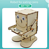 FEICHAO DIY Steam Toys Environmental Wood Model Swallow Coins Robot Puzzle Toy Technology Education Science Kids Toy Kit