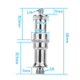 1/4  to 3/8  Spigot Stud Male to Male Screw Adapter Metal SLR Camera Hand Tool for Flash Light Tripod Photo Studio Accessories