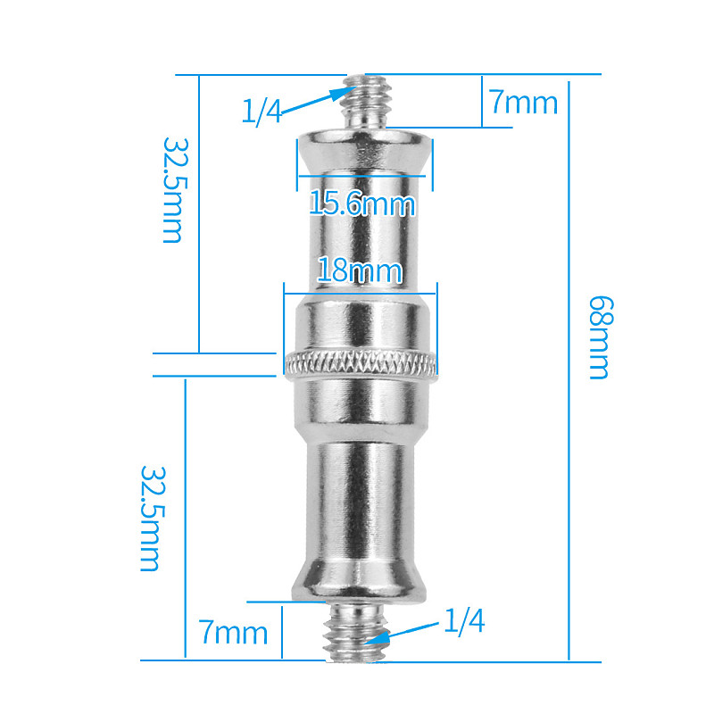 1/4  to 3/8  Spigot Stud Male to Male Screw Adapter Metal SLR Camera Hand Tool for Flash Light Tripod Photo Studio Accessories