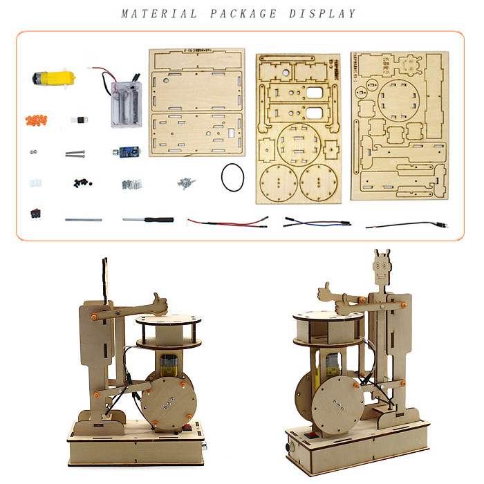 FEICHAO Voice Control Robot for Children Educational Science Experiment Technology Toy DIY Handmade Drummer Model Kids Toys