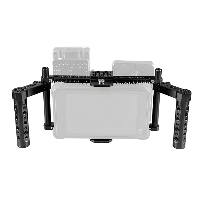 FEICHAO Universal Monitor Cage Kit with Dual Aluminum Alloy Cheese Handles for 7inch Camera Monitors